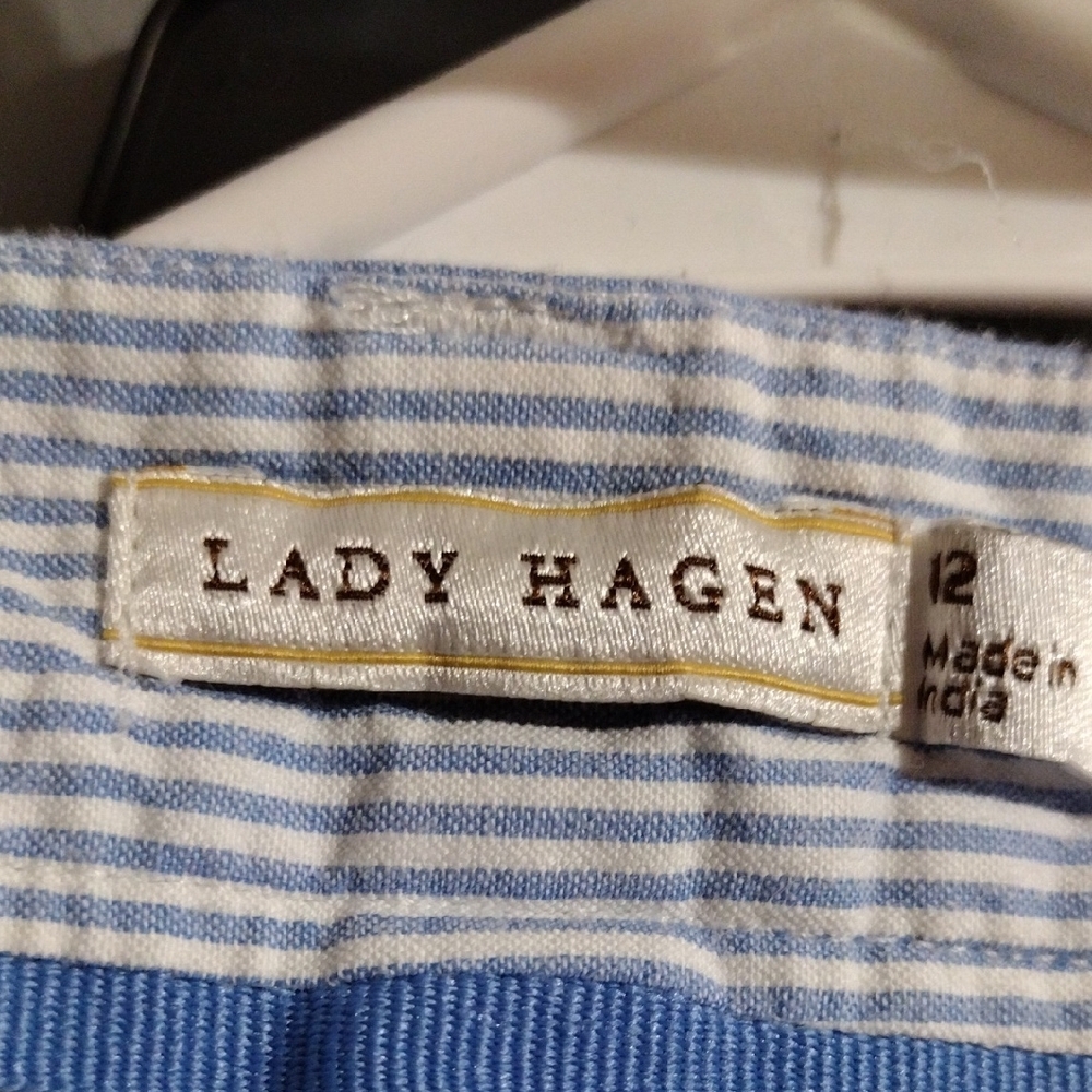 Lady Hagen Classic And Stylish Blue and White Striped Pants - Picture 3 of 5